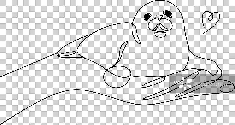 手印保护小海豹图片素材