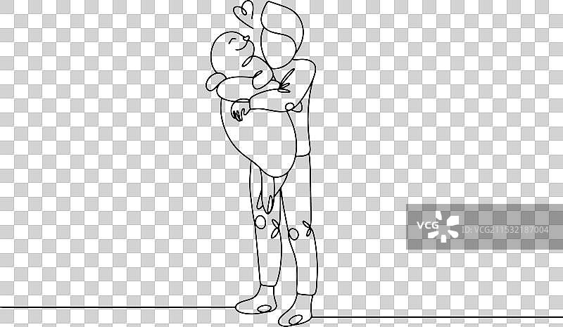 男人与海豹保护的拥抱图片素材