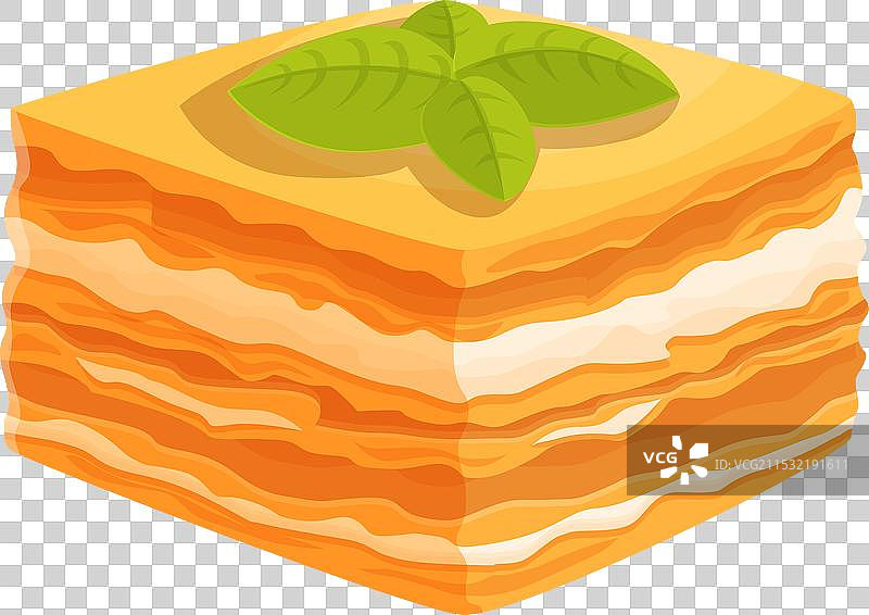 薄荷叶蛋糕图标卡通拿破仑图片素材