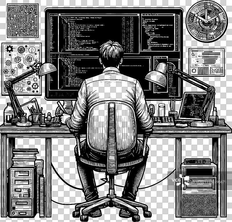 程序员在计算机硬件上编写代码图片素材