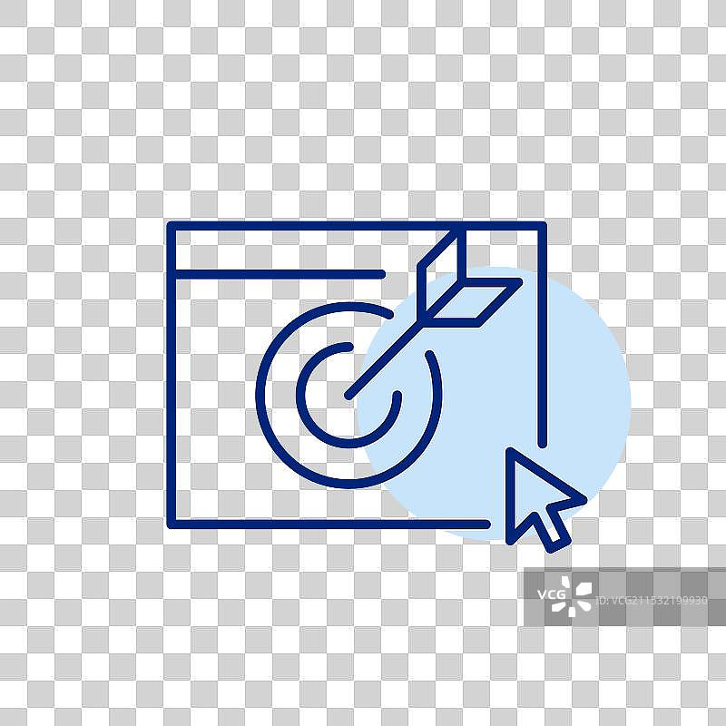 箭头击中网页上的目标并点击鼠标图片素材