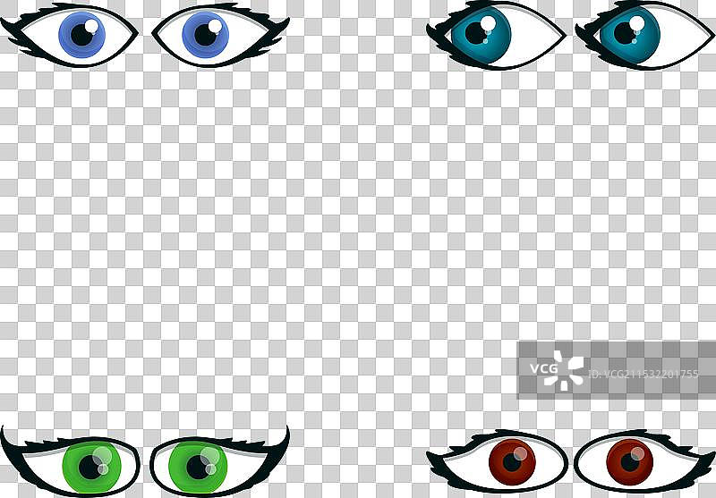 卡通眼睛图标集 可爱的卡通眼睛图片素材