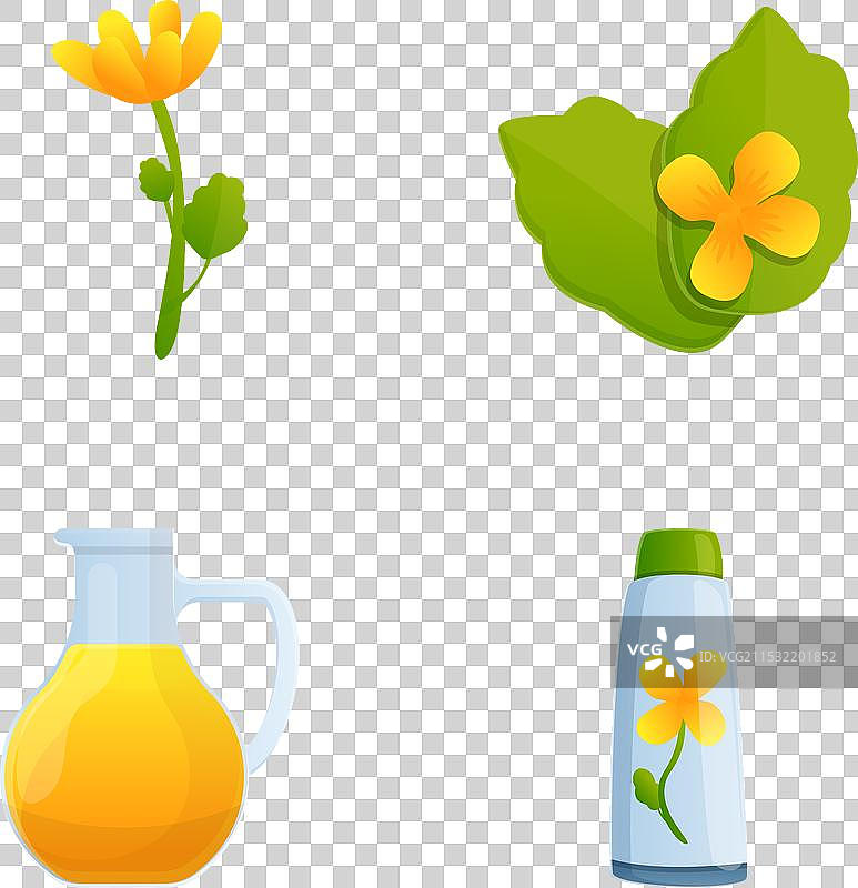 小黄花图标集 卡通小黄花图片素材