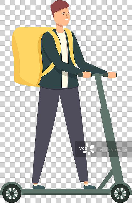 现代滑板车快递员卡通食品图标图片素材