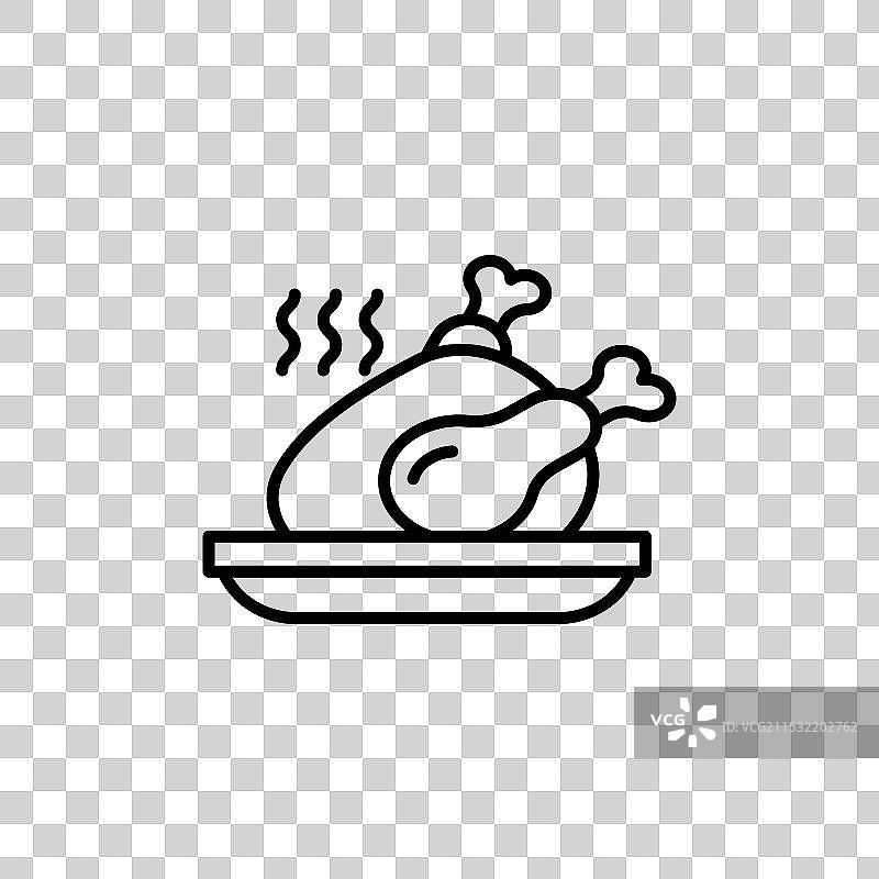 烤火鸡图标集，代表节日气氛图片素材