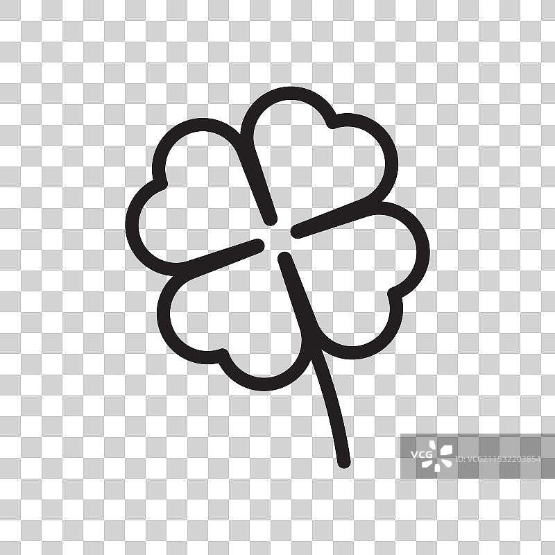 四叶草图标集 幸运的三叶草心形图片素材