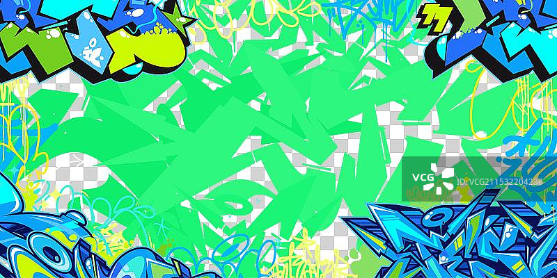 色彩斑斓的抽象城市风格嘻哈涂鸦图片素材