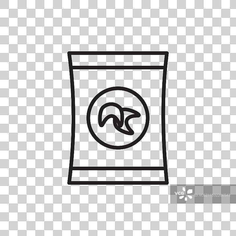 薯片图标集，脆袋零食符号图片素材