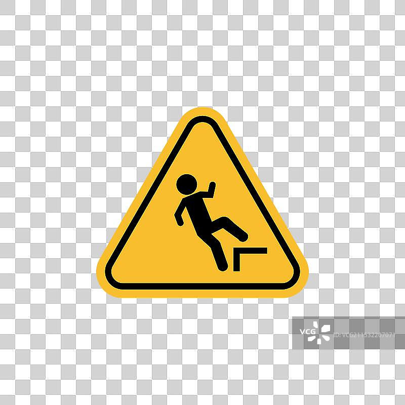 滑倒警告标志图片素材