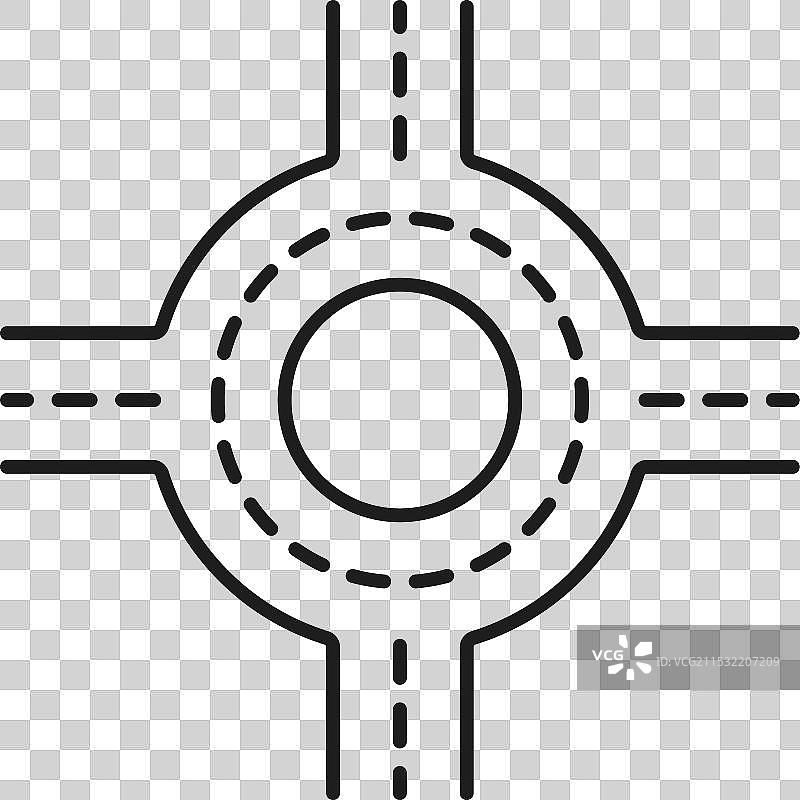环形交叉口高速公路的道路线图标图片素材