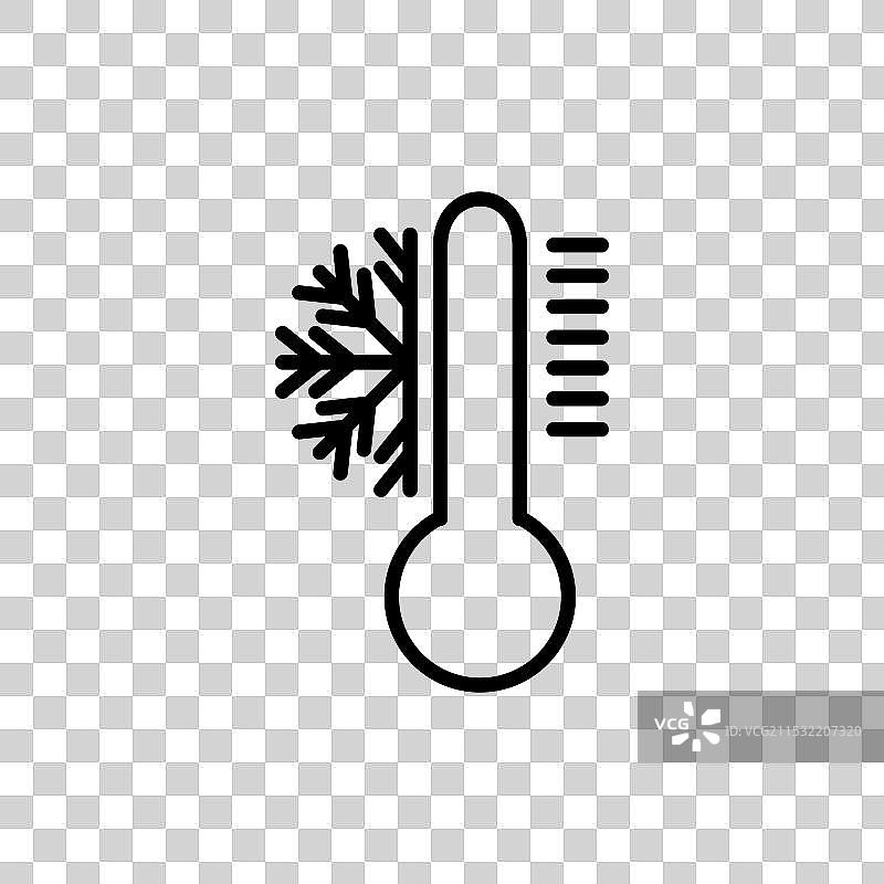 冬季寒冷温度计图标集图片素材