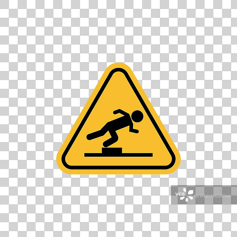 绊倒危险警告标志图标集图片素材