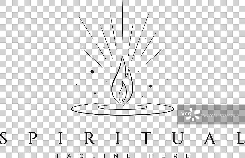 灵性蜡烛神圣几何放松标志图片素材