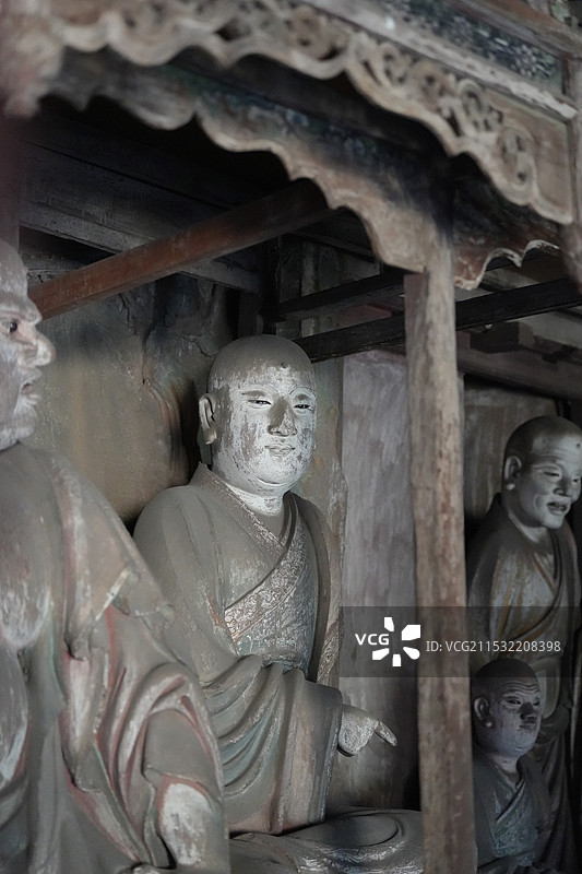 山西平遥双林寺 罗汉彩塑塑像 世界文化遗产图片素材