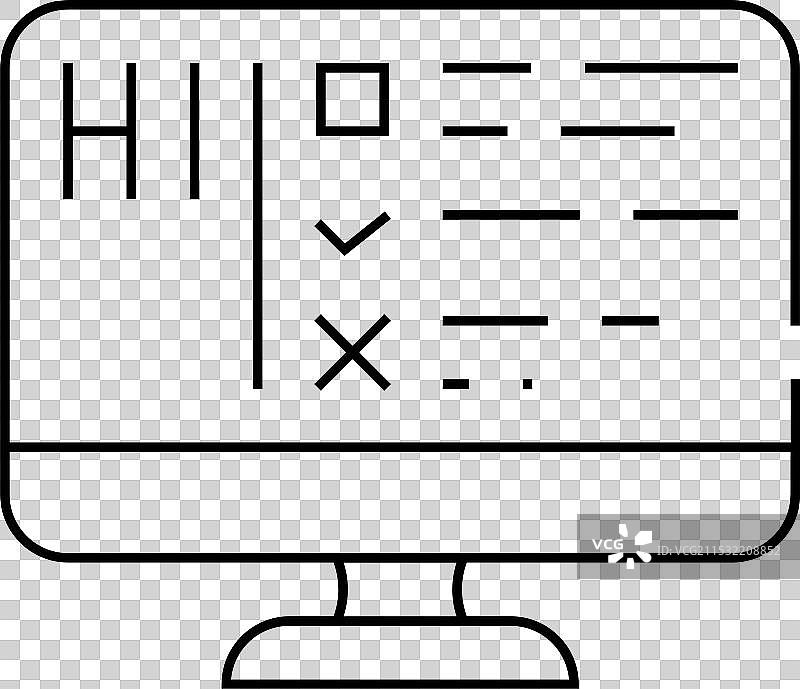 图灵测试线条图标孤立设计图片素材