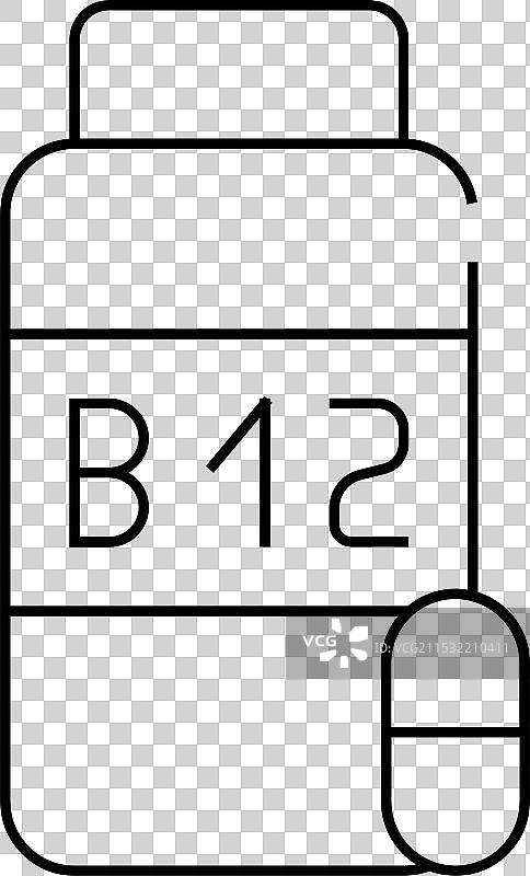 维生素B12线条图标符号图片素材
