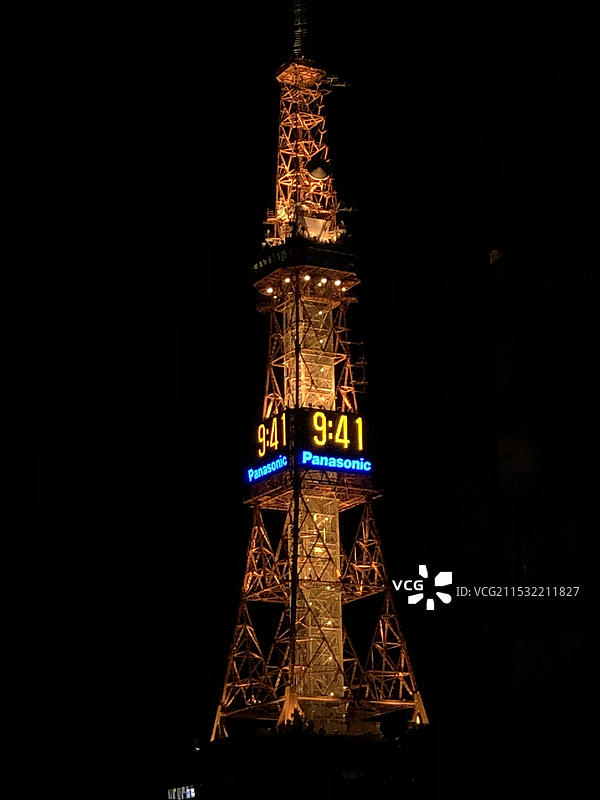 日本北海道札幌电视塔夜景图片素材