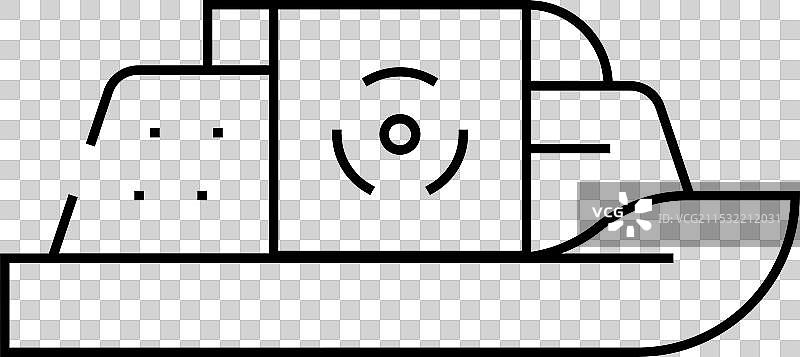 核动力船线条图标图片素材