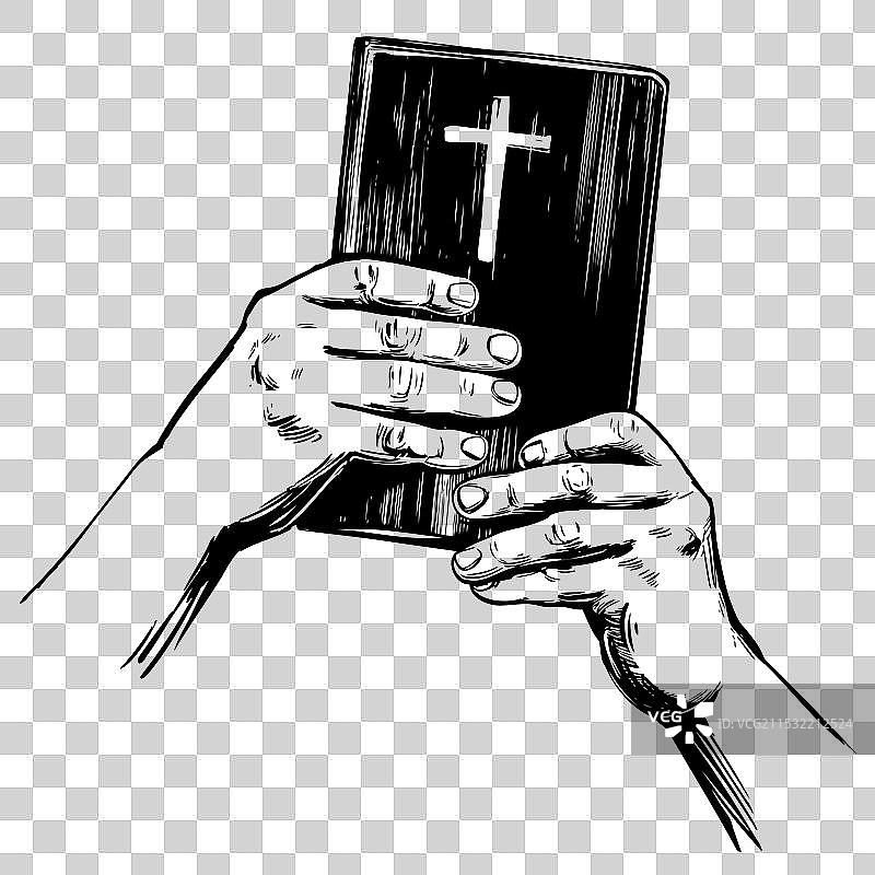 手握圣经福音教义图片素材