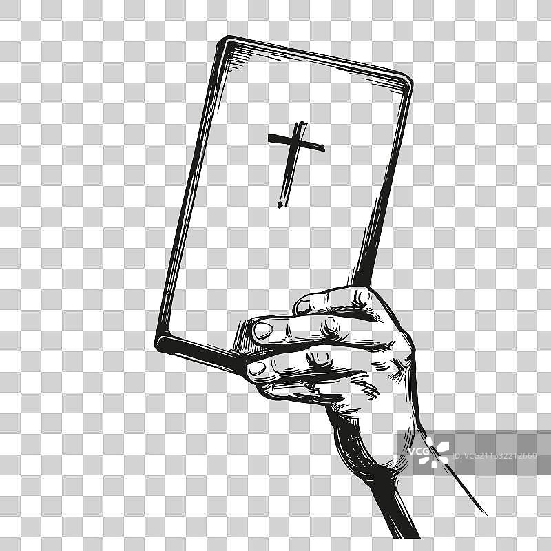 手握圣经福音教义图片素材