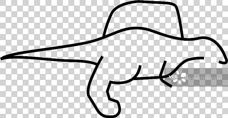 棘龙恐龙线条图标图片素材