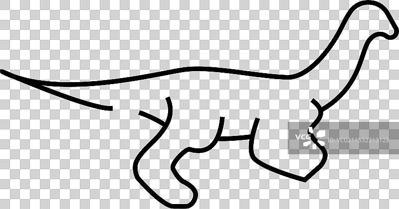 伶盗龙恐龙线条图标图片素材