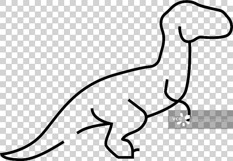 迅猛龙恐龙线条图标图片素材