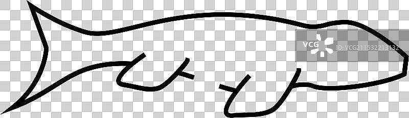 莫萨萨aurus恐龙线条图标图片素材