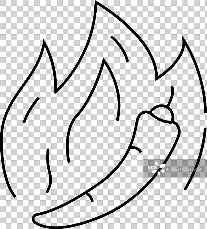 黑色辣椒线条图标图片素材