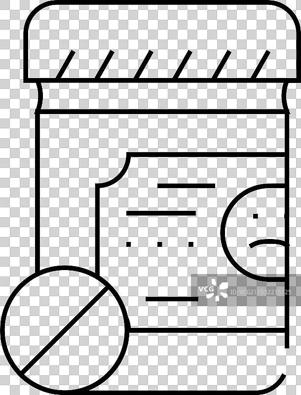 抗抑郁药物包装线条图标图片素材