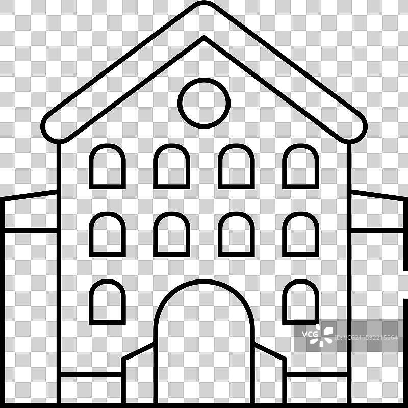 城堡主建筑线条图标图片素材