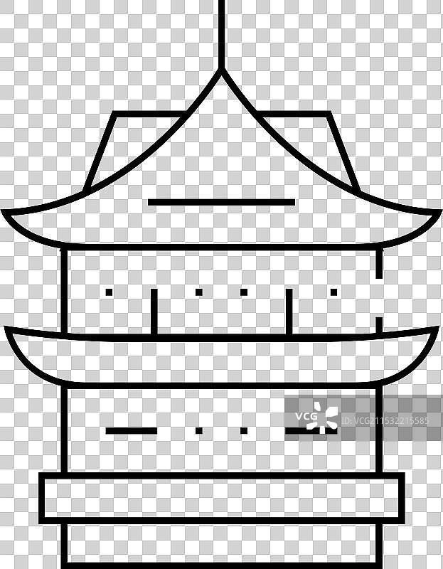 亚洲建筑的线条图标图片素材