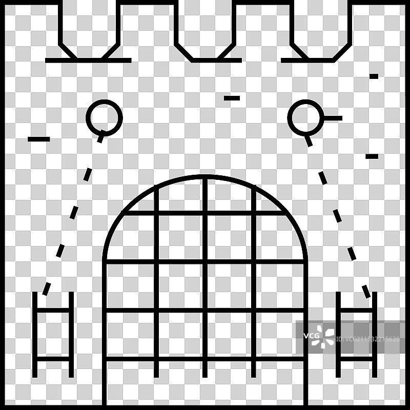古城堡的网格目标线条图标图片素材