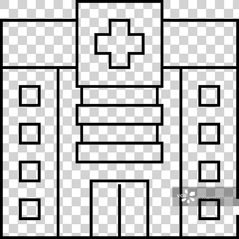 医院建筑线条图标图片素材