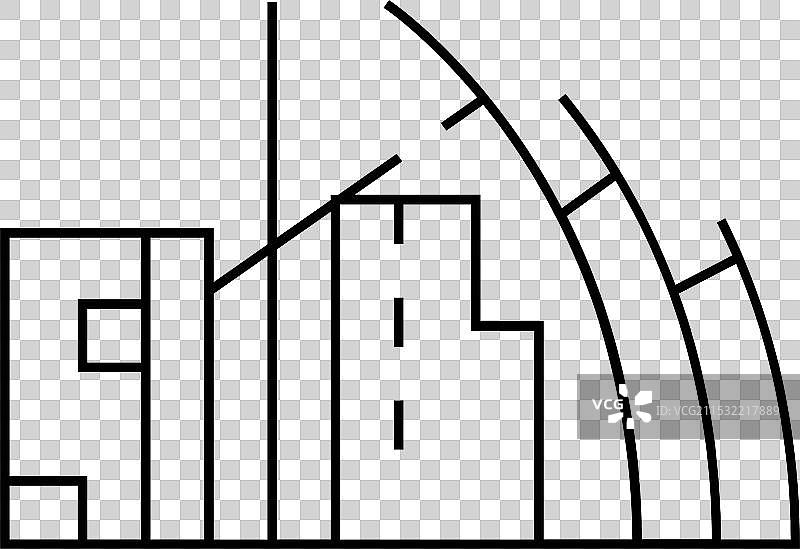 禧年教堂线条图标黑色图片素材