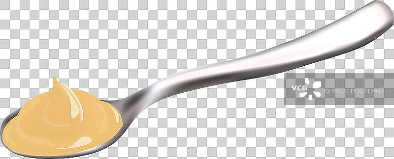 汤匙与香草布丁图片素材