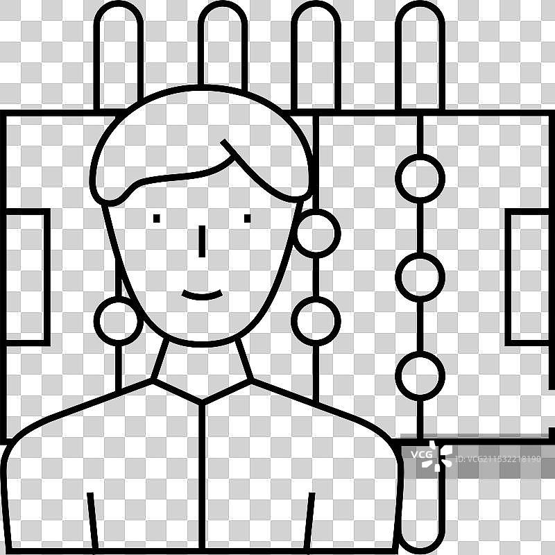 桌上足球游戏线条图标图片素材