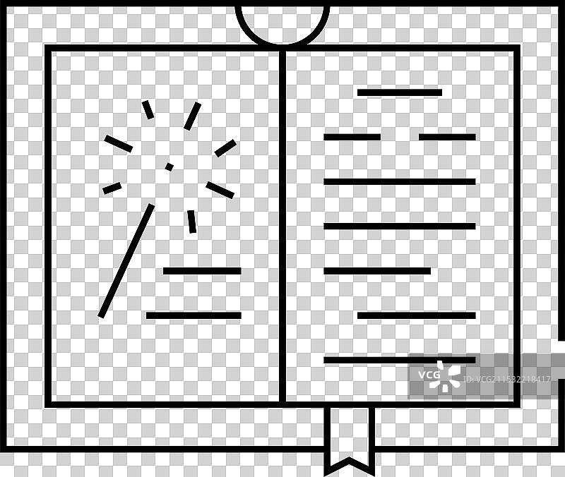 黑色幻想书籍线条图标图片素材