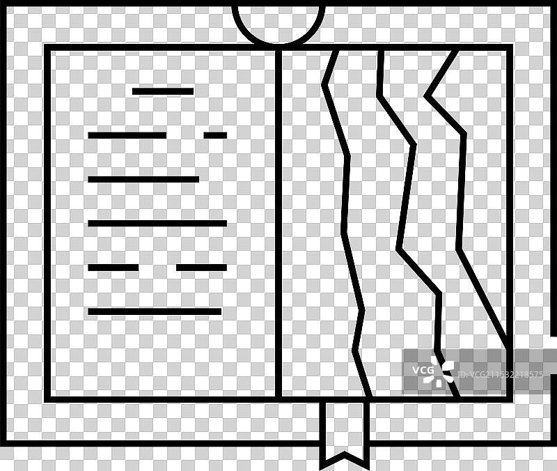 撕裂页面的书本线条图标图片素材