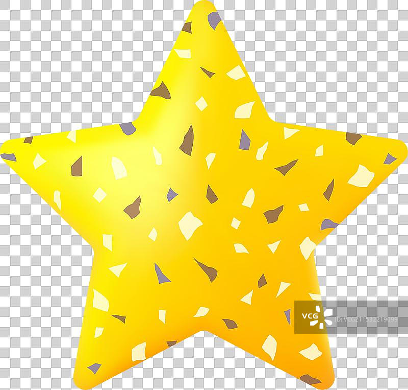 带有水磨石纹理的黄色星星图标图片素材
