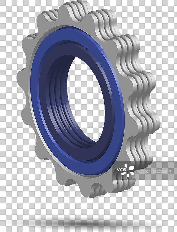逼真的金属齿轮修理齿轮的3D模型图片素材