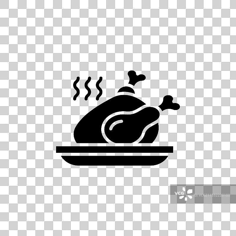 烤火鸡图标集，代表节日气氛图片素材