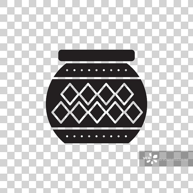 印度陶罐图标集，厨房泥土陶罐符号图片素材