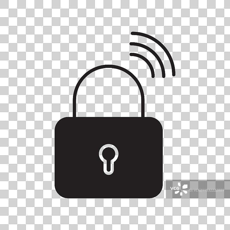 智能锁图标集 无钥匙锁技术图片素材