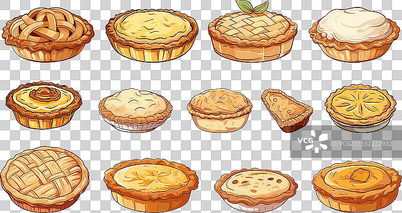 传统乡村风格的苹果派卡通图像图片素材