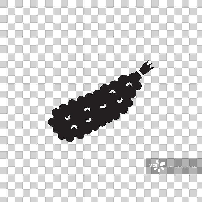 天妇罗图标集，黑色背景上的日本鱼天妇罗图片素材