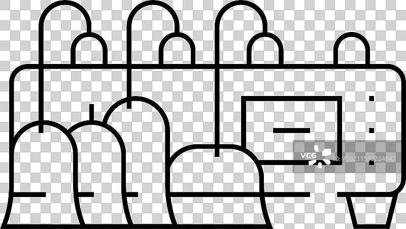 真空按摩器线条图标图片素材