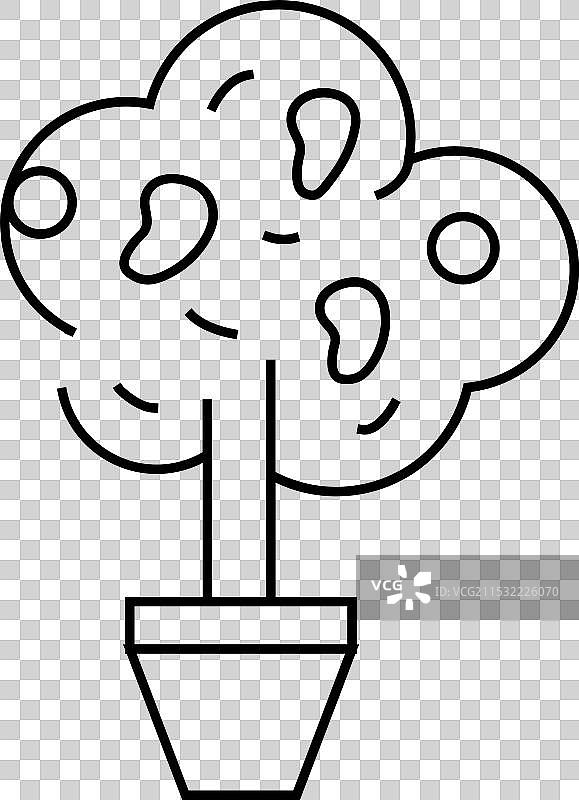 家树芒果线条图标图片素材