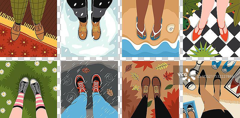 男女脚部自拍俯视图图片素材