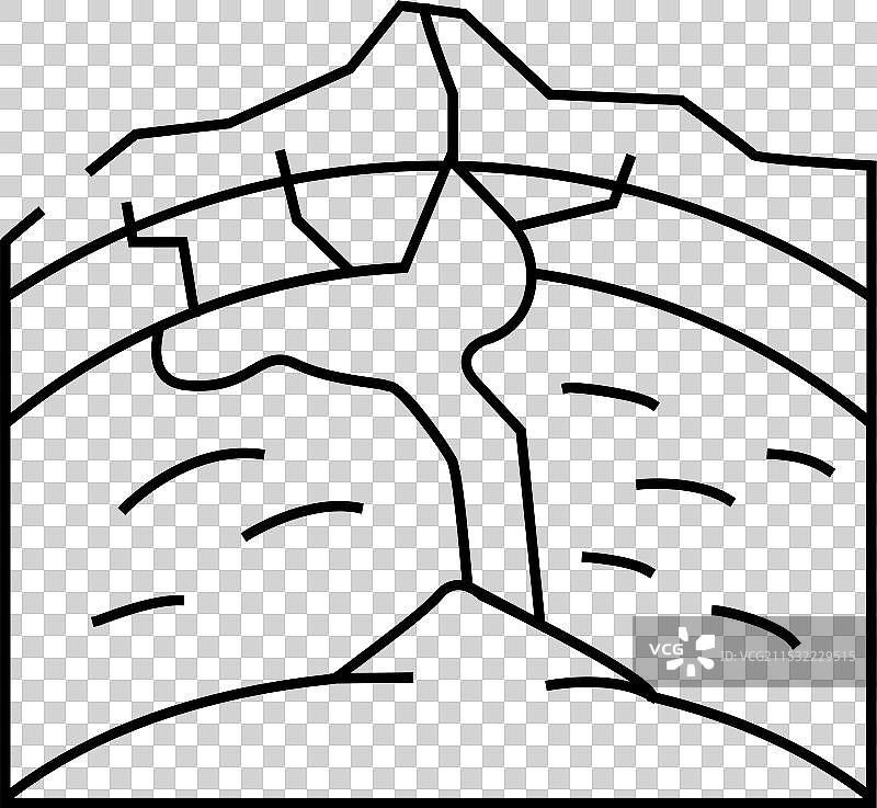 火山形成过程线条图标图片素材